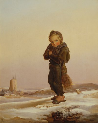 Child Chimney Sweep in Snow, 1876 by Paul Seignac